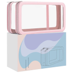 Pink Clear Makeup Bag Waterproof Travel Cosmetic Toiletry Organiser Case
