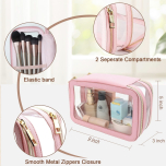Pink Clear Makeup Bag Waterproof Travel Cosmetic Toiletry Organiser Case