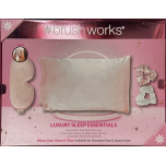 Brushworks Luxury Sleep Essentials Satin Pillowcase 3D Eye Mask & Scrunchies