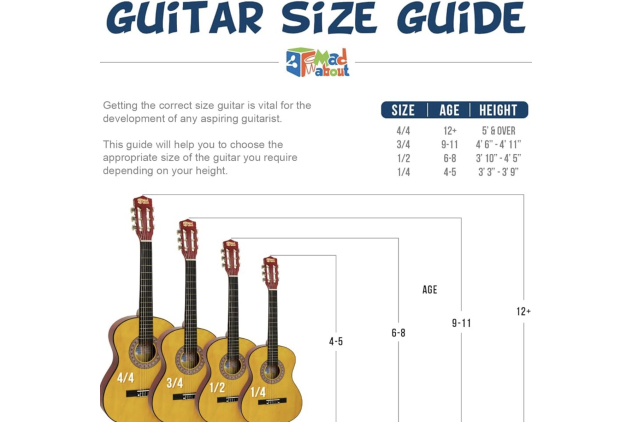 Tiger Mad About Left Handed 3/4 Classical Guitar Pack For Children Beginners