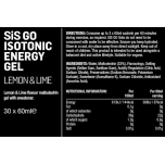 SiS GO Isotonic Energy Gel Lemon & Lime 30 x 60ml Vegan Sports Fuel