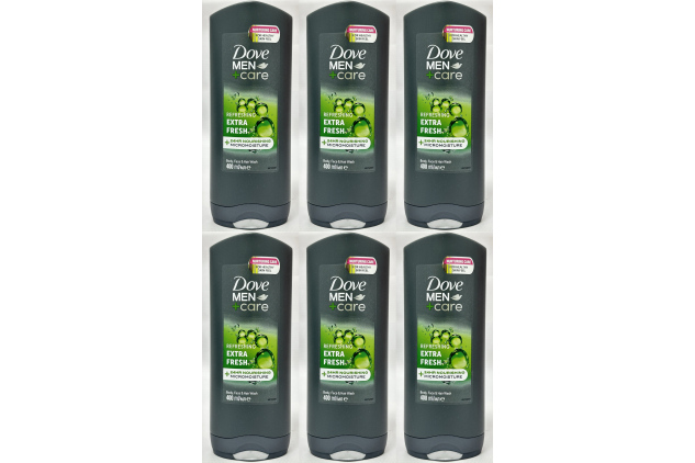 Dove Men+Care Extra Fresh Body Face & Hair Wash 6 x 400ml Bulk Buy