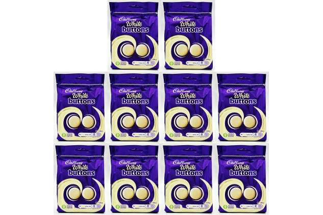 Cadbury White Buttons 100g Bags Pack of 10 White Chocolate Bulk Buy