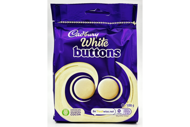 Cadbury White Buttons 100g Bags Pack of 10 White Chocolate Bulk Buy