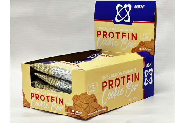 USN Speculoos Caramel Protein Cookie Bars 12 x 60g 15g Protein