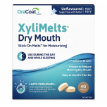 XyliMelts Dry Mouth Relief Discs Flavour Free 40 Count Xylitol Oral Adhering Tablets for Dry