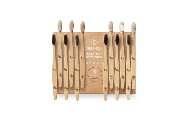 Bamboo Toothbrushes 12 Pack BPA Free Soft Bristles Eco-Friendly Natural Bamboo Toothbrush Set Biodegradable & Compostable