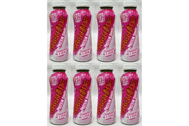Grenade Strawberries & Cream Protein Shake 8 x 330ml Low Sugar