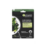 Garnier Pure Charcoal and Algae Sheet Mask Purifying and Hydrating Face Mask With Hyaluronic Acid, LHA & Black Algae 28g