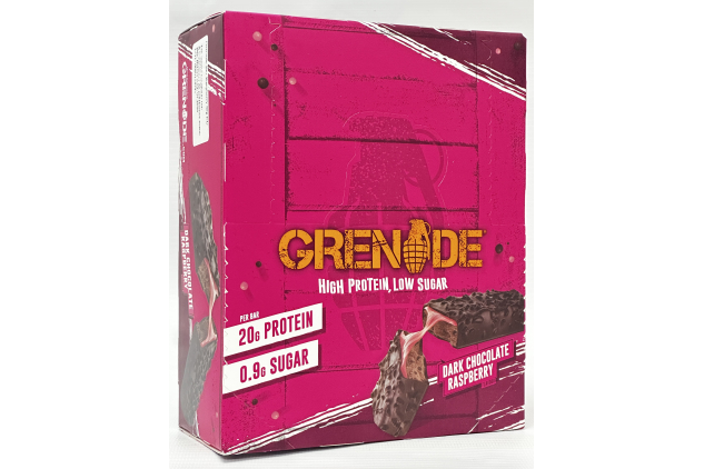 Grenade Dark Chocolate Raspberry Protein Bars 72 x 60g High Protein Low Sugar