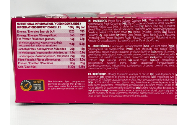 Grenade Dark Chocolate Raspberry Protein Bars 72 x 60g High Protein Low Sugar