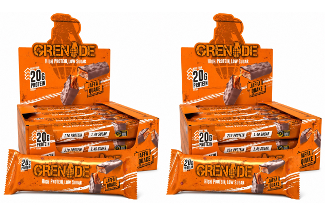 Grenade Jaffa Quake Protein Bars 24 x 60g High Protein Low Sugar
