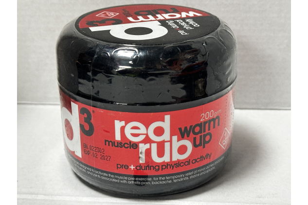 d3 Red Warm Up Muscle Rub 200g Pre & During Activity