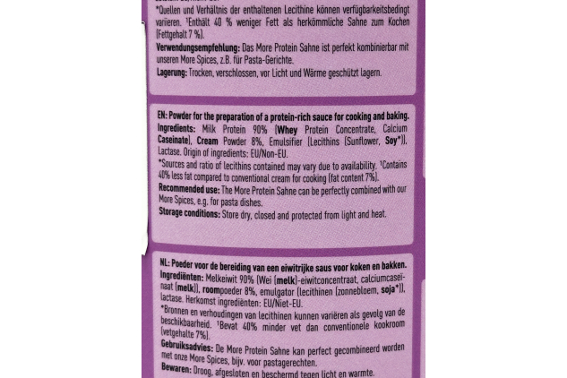 More Protein Sahne Cream Powder 600g High Protein Cooking & Baking Mix