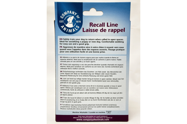 Company of Animals Recall Line 10m Black Dog Training Lead