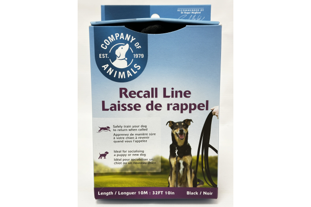 Company of Animals Recall Line 10m Black Dog Training Lead