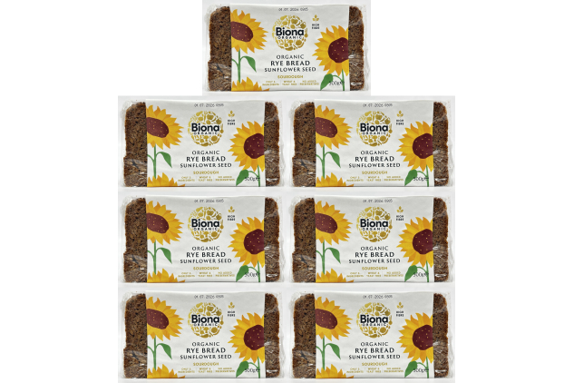 Biona Organic Rye Bread Sunflower Seed Sourdough 7 x 500g