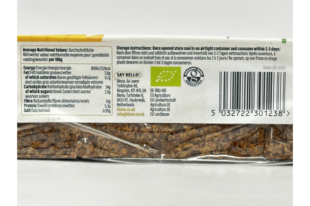 Biona Organic Rye Bread Sunflower Seed Sourdough 7 x 500g