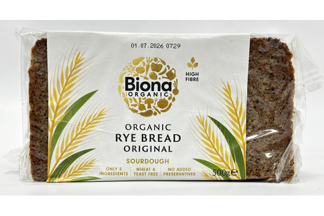 Biona Organic Rye Bread Original Sourdough 7 x 500g