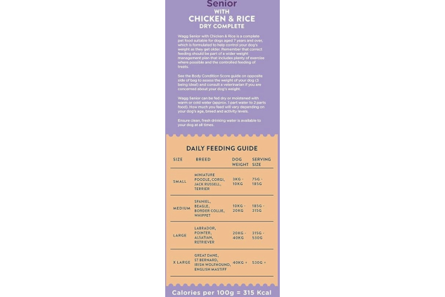 Wagg Senior Complete Dog Food Chicken & Rice 4 x 2kg