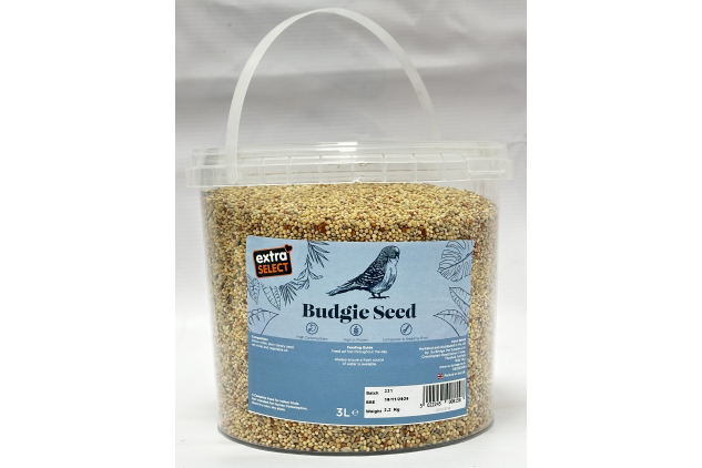 Extra Select Budgie Seed Bird Food 2.2kg Tub Indoor Birds High Carbohydrate Feed