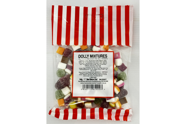 Dolly Mixtures Multicoloured Candy & Jelly Pick & Mix Sweets 140g