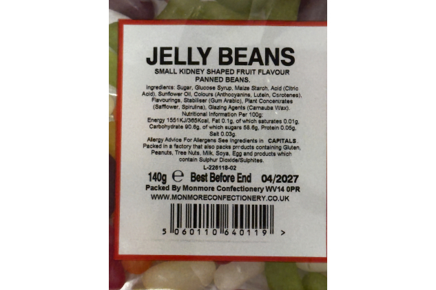 Jelly Beans Fruit Flavour Panned Pick & Mix Sweets 140g