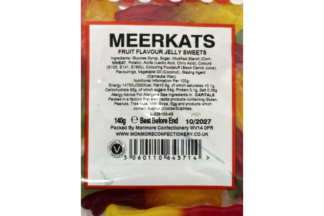 Meerkats Fruit Flavour Jelly Sweets 140g