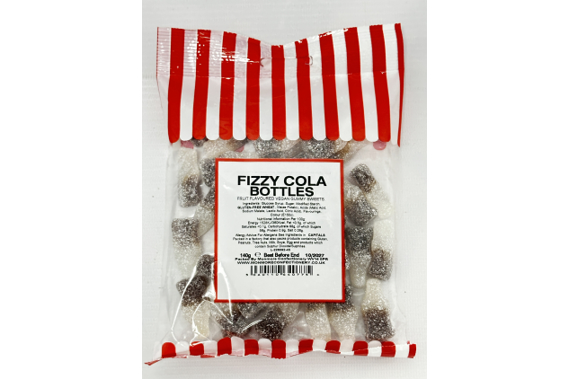 Fizzy Cola Bottles Vegan Gummy Sweets 140g