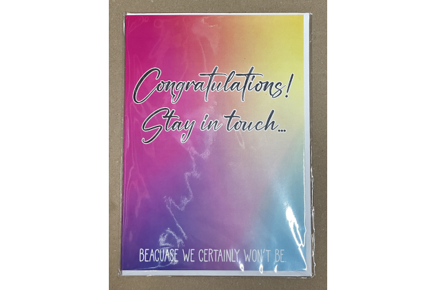 Peachy Antics Congratulations Stay In Touch Card