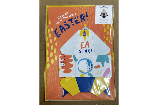 Hallmark Pop-Up 3D Rocket Ship Easter Card With Envelope