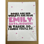 Emily Ratajkowski Funny Greeting Card