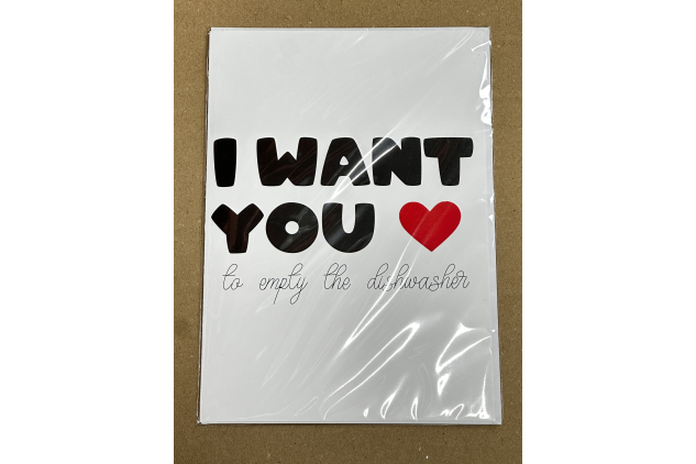 Empty Dishwasher Funny Love Card
