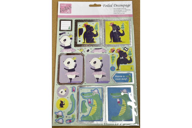Anita’s Foiled Decoupage Party Animals Gorilla Sheet
