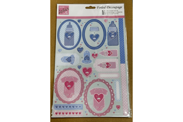 Anita’s Foiled Decoupage Hello Little One Craft Sheet