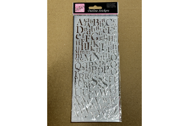 Anita’s Silver Mixed Serif Alphabet Outline Stickers
