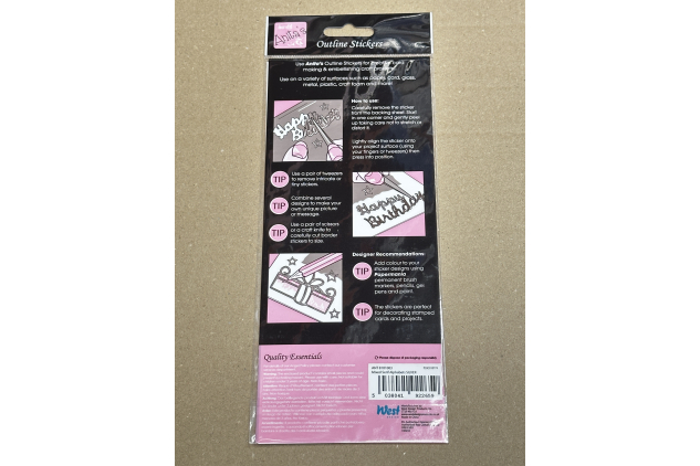 Anita’s Silver Mixed Serif Alphabet Outline Stickers
