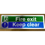 Fire Exit Keep Clear Safety Sign Sticker