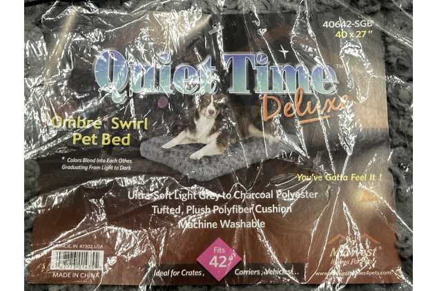 MidWest QuietTime Grey Ombré Swirl Pet Bed 106cm Crate