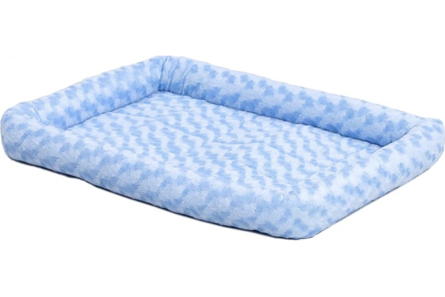 MidWest QuietTime Blue Bolster Dog Bed 91cm Crate