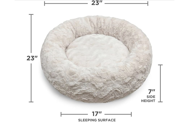Best Friends by Sheri Small Grey Donut Pet Bed 23x23