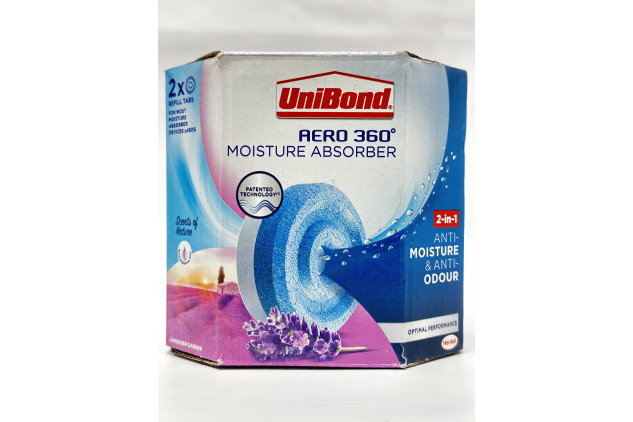 UniBond AERO 360° Moisture Absorber Lavender Garden Refill Tabs 2 x 450g