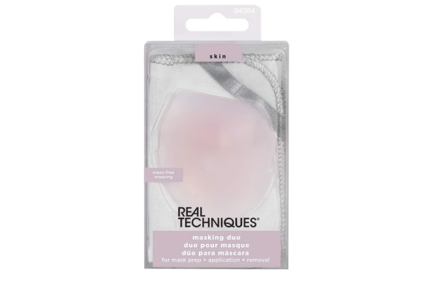 Real Techniques Mess-Free Masking Duo Silicone Face Mask Applicator with Steam Cloth