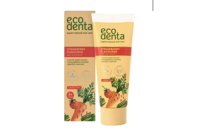 Ecodenta Strawberry Toothpaste for Children with Carrot Extract 75ml Flouride Free Vegan