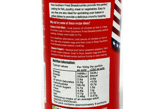 Paxo Southern Fried Breadcrumbs 6 x 210g