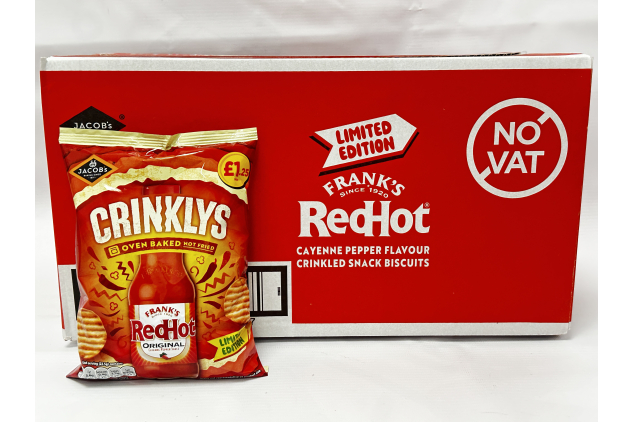 Jacob’s Crinklys Frank’s RedHot Cayenne Pepper Snack Biscuits 15 x 90g