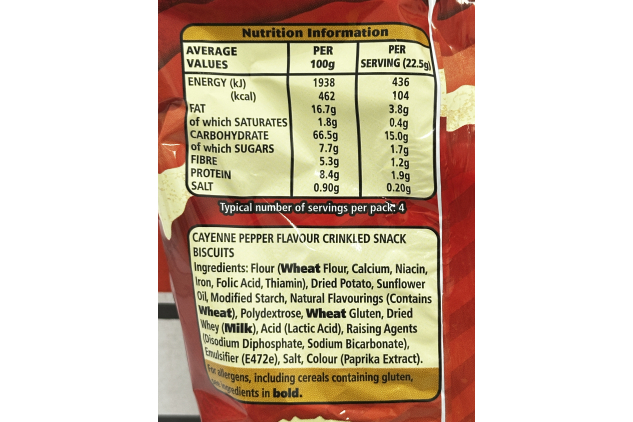 Jacob’s Crinklys Frank’s RedHot Cayenne Pepper Snack Biscuits 15 x 90g