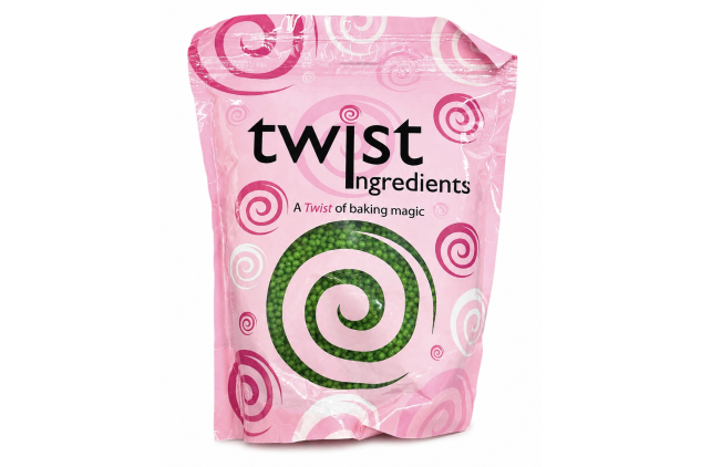 Twist Ingredients Pearls 4mm Green Cake Topper Sprinkles - 800g Edible Polished Ball Cupcake Decorations