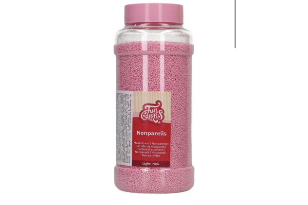 FunCakes Nonpareils Light Pink Cake Sprinkles, Great Taste, Perfect for Decorating Cakes, Ice Cream, Cupcakes, Cake Pops 800g