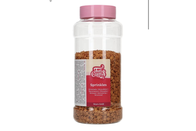 FunCakes Stars Copper Gold 7mm Cake Sprinkles, Good Taste, Great for Decorating Cake Cupcakes Cookies Sprinkle Mix 450g
